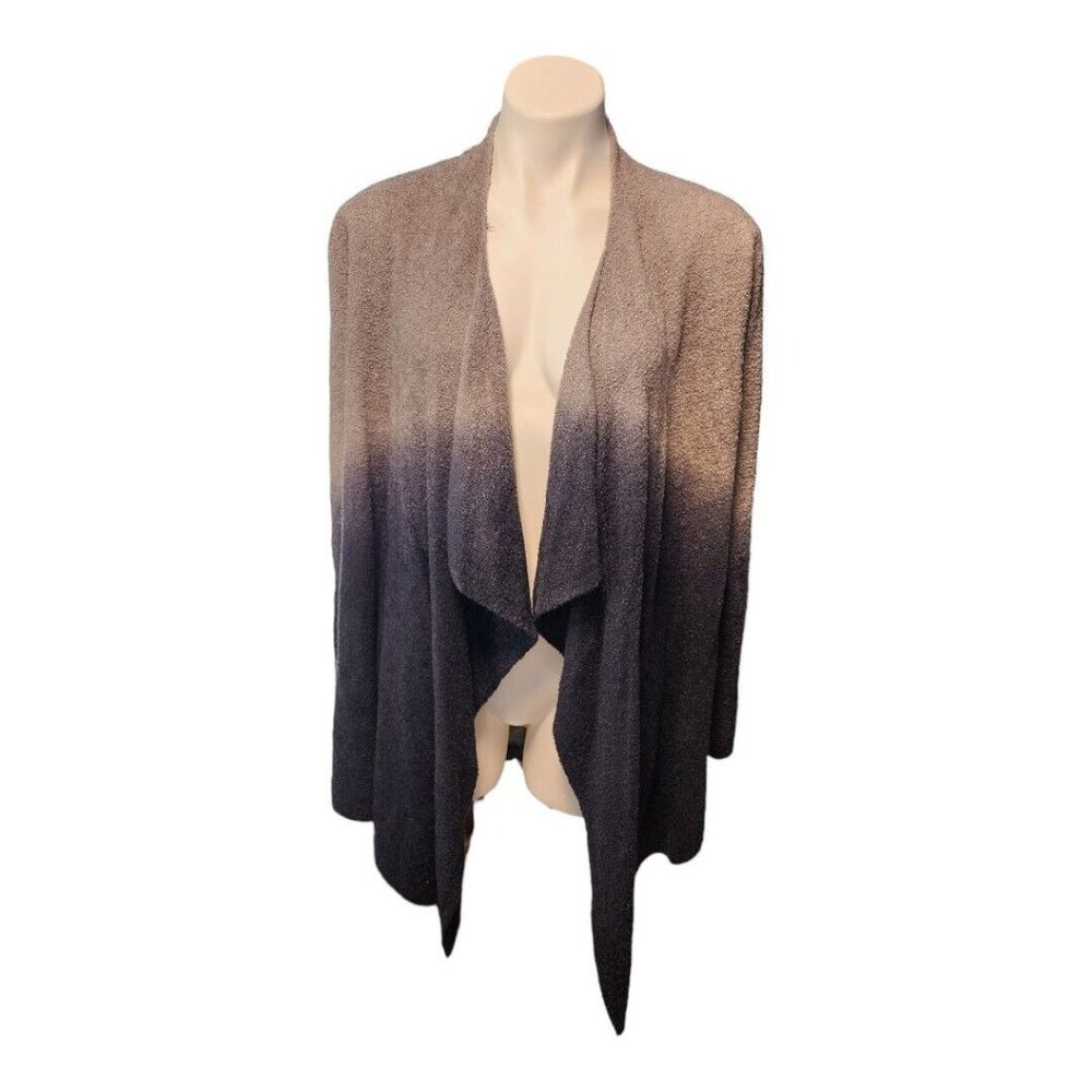 Barefoot Dreams Bamboo Chic Lite Calypso Wrap Ombre Cardigan S/M‎ Gray Black